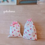 かわいいさくらんぼ柄★入園入学準備グッズ(コップ袋、給食袋)