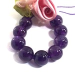 【穴有】～葡萄マーメイド～ザンビア産　アメジスト　丸珠　2コ　10ｍｍ（＋－0.5ｍｍ）