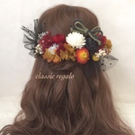 【再販】mustard yellow red black tulle ヘッドドレス