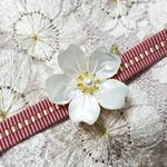 帯留め  シェル(白蝶貝)桜