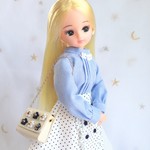 ピンタックブラウス　ストライプ＊リカちゃん
