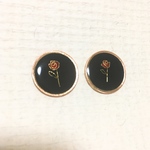 バラモチーフ アンティークピアス