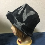1点もの！ゆるっとハット 黒系カモフラ 柄