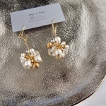  線香花火ピアス(淡水パール)