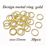 12mm 30個☆ゴールド☆基礎金具 デザイン丸カン
