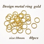 10mm 40個☆ゴールド☆基礎金具 デザイン丸カン