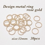 12mm 30個☆ローズゴールド☆基礎金具 デザイン丸カン