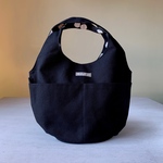 水玉ころんとbag【帆布】ブラック