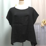 黒のプルオーバー1　ブラウス　着物リメイク