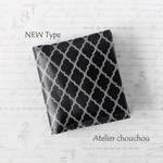 ブックカバー型☆携帯用ボックスティッシュケース【モロッカン柄(黒)】