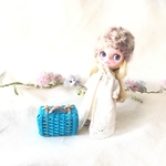 4.5cm　ターコイズブルー　ミニミニトランク　ドールハウスsize