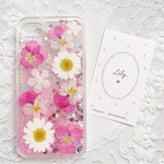 ピンクビオラ♡押し花♡iPhone6/6s/7/8用グリッターケース