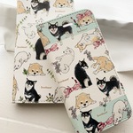 【全機種対応】Botanicalしば犬手帳型スマホケース
