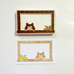 「 名刺サイズ枠はんこ（レンガ） 」犬（シェルティ）のはんこ♪