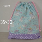 再販  お着替え袋(35×30)   ユニコーン  ゆめかわ  体操服袋  体育着