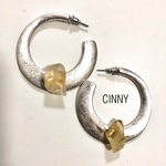 アンティークシルバーリング×天然石ピアス