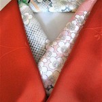 （再販）シルク半衿【梅と絞り柄】正絹