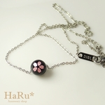＊桜＊高品質オニキスAAA（8ｍｍ）☆サージカルステンレスネックレス＊NS2