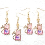 リボンにゃんこピアス