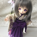 ハイカラさんセット　白×紫