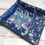 【お一人様２個まで】【sale】リバティパッチ＊薄型小物入れ＊ネイビー
