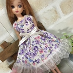 リカちゃん服ワンピース 〜紫小花〜