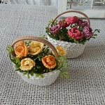 🍀ミニばらの花かご🍀