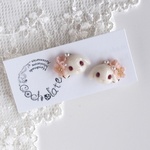 たれ耳うさぎと桜ピアス/イヤリング