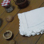 リネンのハンカチ　Petite B　（Ｂ級品）
