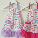 受注制作🎀リボンいっぱいのギャザー　エプロン 子供 キッズ