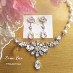 ウェディングSWAROVSKIws111フラワースター☆ウェディングネックレス単品／イヤリングorピアスもセットに出来ます‼