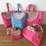 ＜mikina0125様オーダー＞リバティジェニーズリボンズ×帆布　通園・通学6点セット