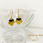 ♡再再販♡ビオラピアス／イヤリング（イエロー）