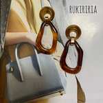 RUKIRIRIA #237 べっこうピアス  大ぶりピアス 大ぶりイヤリング 