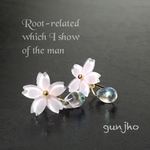  春  シンプル桜ドロップピアス
