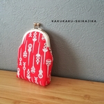 がま口ポーチ　【tenohira】 −まち針−