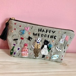 猫さんのwedding♡刺繍ファスナーポーチ