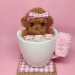 😄トイプーちゃんの☕teaカップ🌹バラ風呂タイム～🌼