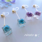 ゆらゆら揺れる♡かすみ草のイヤリング