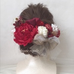 【mimimitb様 専用出品】wasou red gold ribbon ヘッドドレス