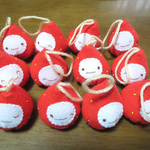 【クリスマス】苺のオーナメント12個(L)　フェルト作品