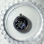 《 スマホリング 》レースフラワー ブラック  押し花 ドライフラワー