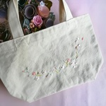 【受注製作】刺繍　ランチトート　桜　トート　トートバッグ