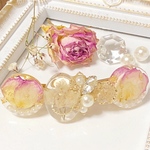 ミニバラ×かすみ草バレッタ