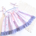 100cm💜Handmade☆Ruban mou💜  キャミワンピ✨メリーゴーランド柄