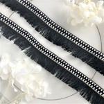 2m　新作　ツイードリボン　約30mm　R074-0　検　ゴシック　ゴージャス　フリンジ