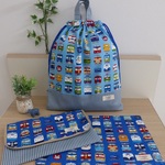 【オーダー予約品】ｓ様専用＊男の子大好き電車柄　指定サイズ入園準備セット