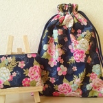 御朱印帳入れ巾着&小銭入れ＊和花(牡丹)