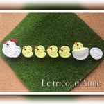 ヒヨコの親子モチーフ🐣手編み