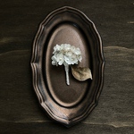 Hydrangea brooch【white×brown】